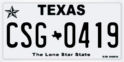 TX license plate CSG0419