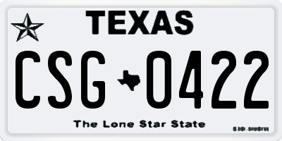TX license plate CSG0422