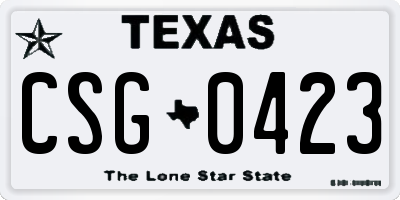 TX license plate CSG0423