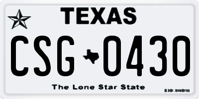 TX license plate CSG0430