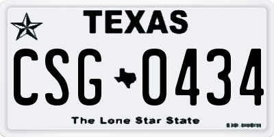TX license plate CSG0434