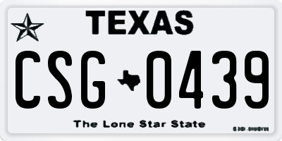 TX license plate CSG0439