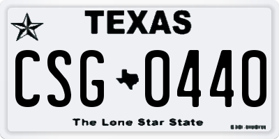 TX license plate CSG0440