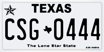 TX license plate CSG0444