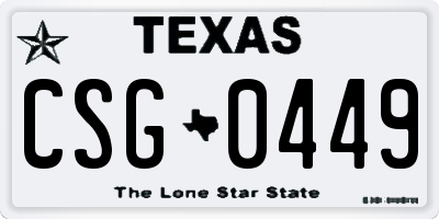 TX license plate CSG0449