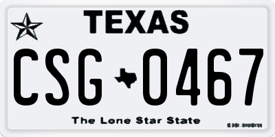 TX license plate CSG0467