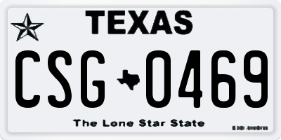 TX license plate CSG0469