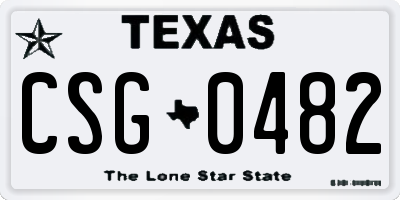 TX license plate CSG0482
