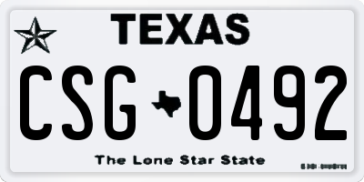 TX license plate CSG0492