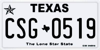TX license plate CSG0519