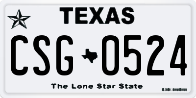 TX license plate CSG0524