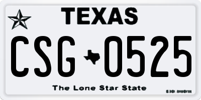 TX license plate CSG0525