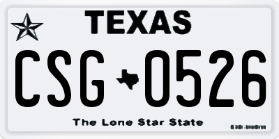TX license plate CSG0526