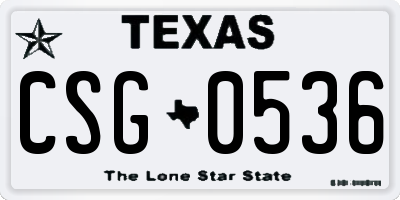 TX license plate CSG0536