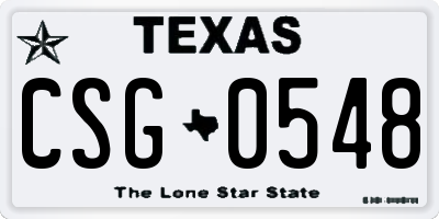 TX license plate CSG0548