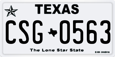 TX license plate CSG0563
