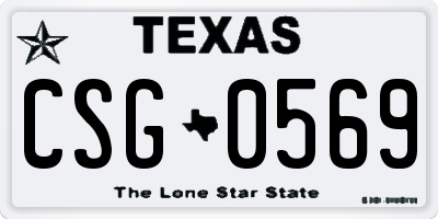 TX license plate CSG0569