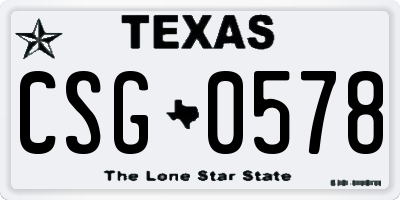 TX license plate CSG0578