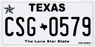TX license plate CSG0579