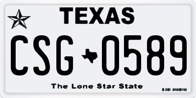 TX license plate CSG0589