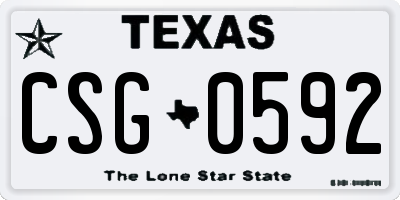 TX license plate CSG0592