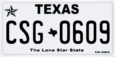 TX license plate CSG0609