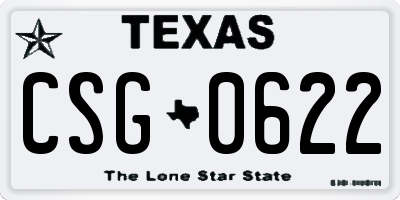 TX license plate CSG0622
