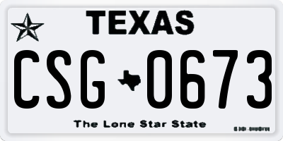 TX license plate CSG0673