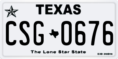 TX license plate CSG0676