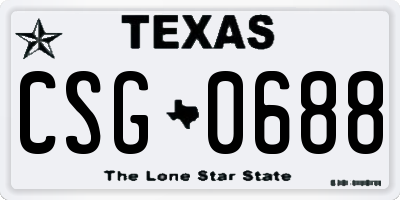 TX license plate CSG0688