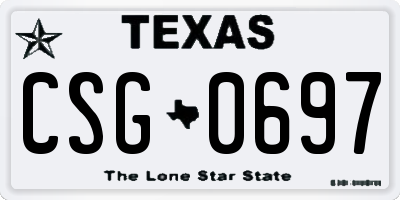TX license plate CSG0697