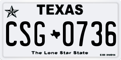 TX license plate CSG0736