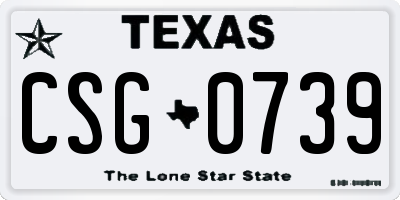 TX license plate CSG0739