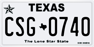 TX license plate CSG0740
