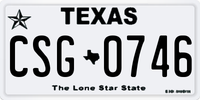 TX license plate CSG0746