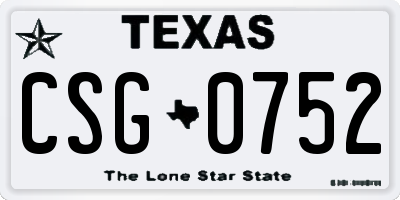 TX license plate CSG0752