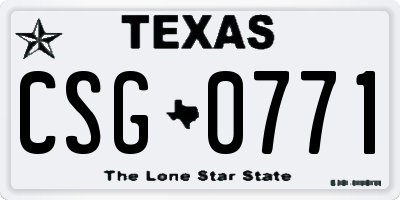 TX license plate CSG0771