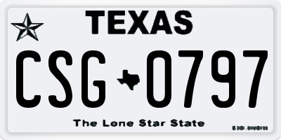 TX license plate CSG0797