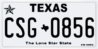TX license plate CSG0856