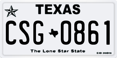 TX license plate CSG0861
