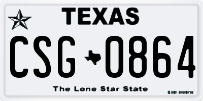 TX license plate CSG0864