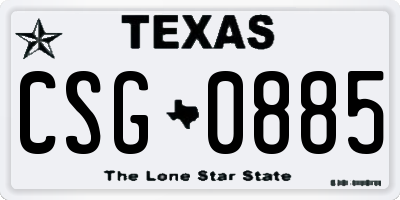 TX license plate CSG0885