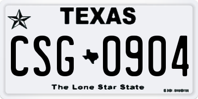 TX license plate CSG0904