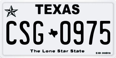 TX license plate CSG0975