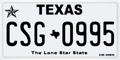 TX license plate CSG0995