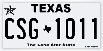 TX license plate CSG1011