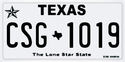 TX license plate CSG1019