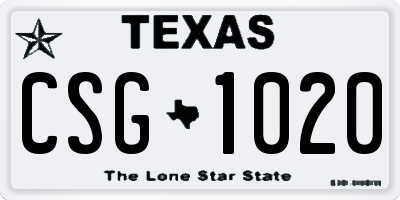 TX license plate CSG1020