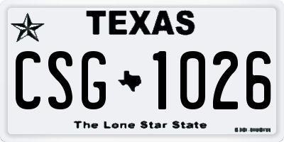 TX license plate CSG1026