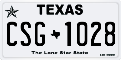 TX license plate CSG1028